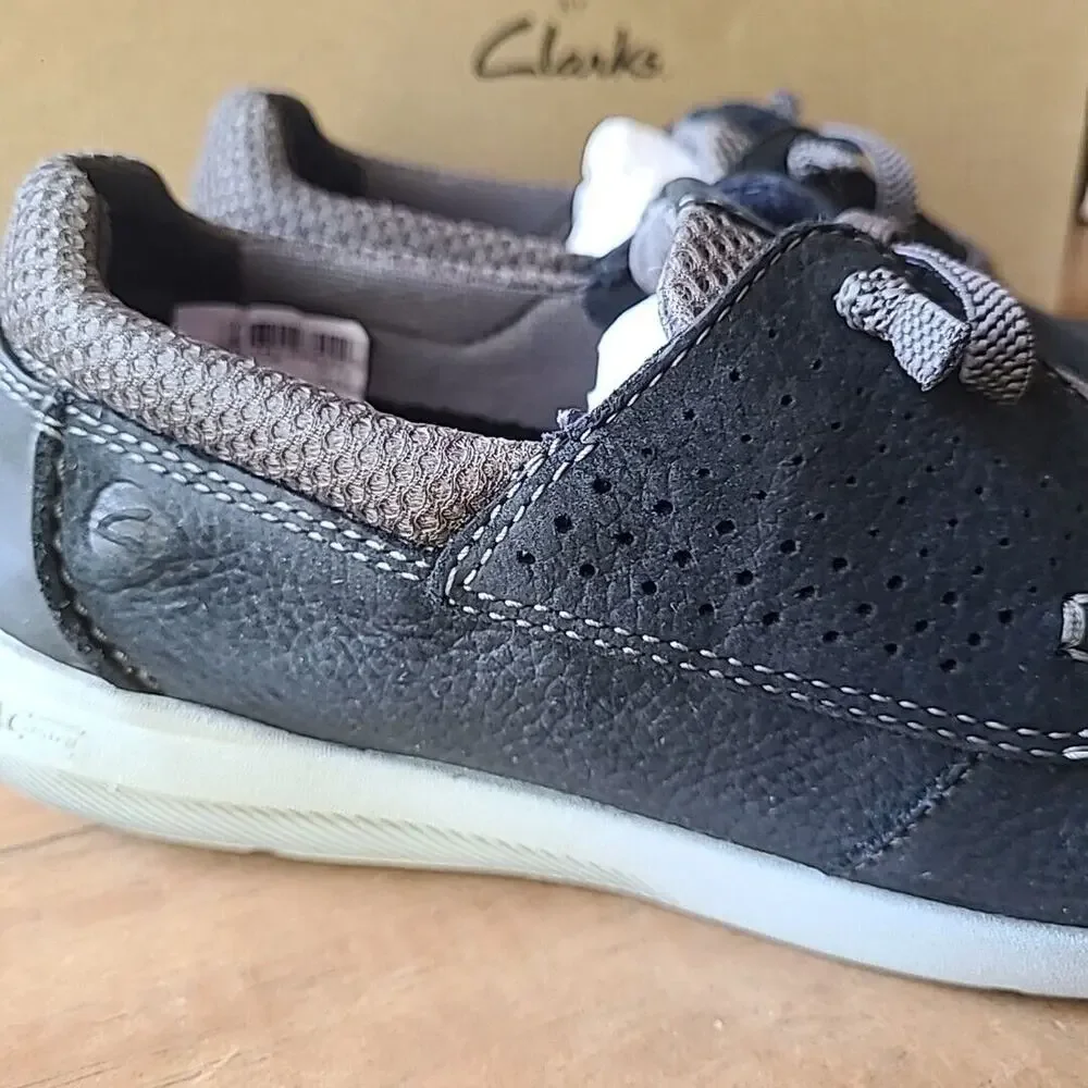 Men's Clarks Collection Gorwin Moccasin Navy Nubuck Size 8M casual‎ sneaker